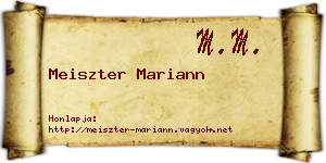 Meiszter Mariann névjegykártya