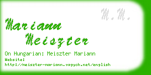 mariann meiszter business card